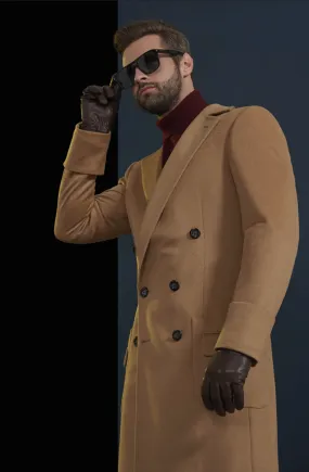 Camel Wool Double Breasted Overcoat Style (DB3 2) E60221/500