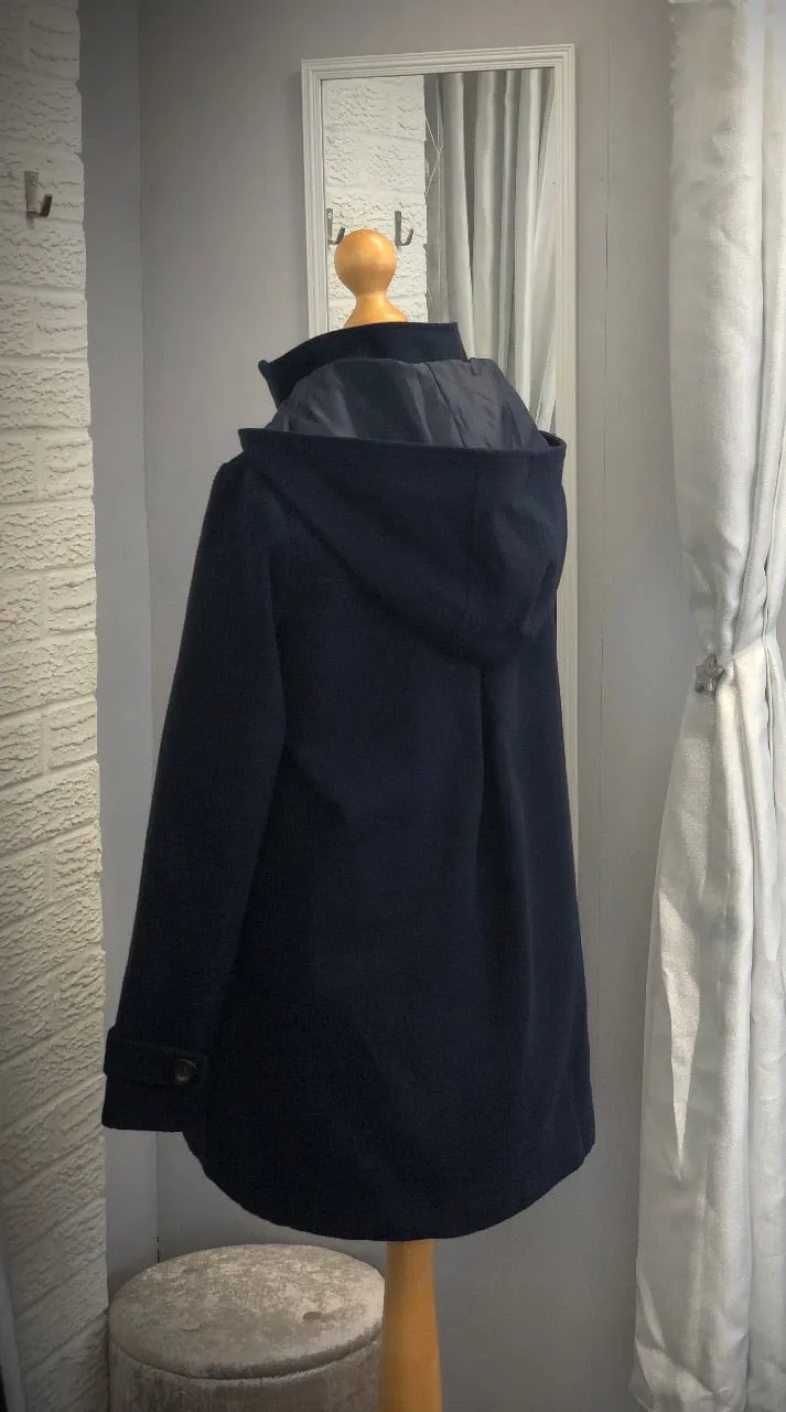 Fashionably Pregnant Maternity Duffle Coat - Navy Blue