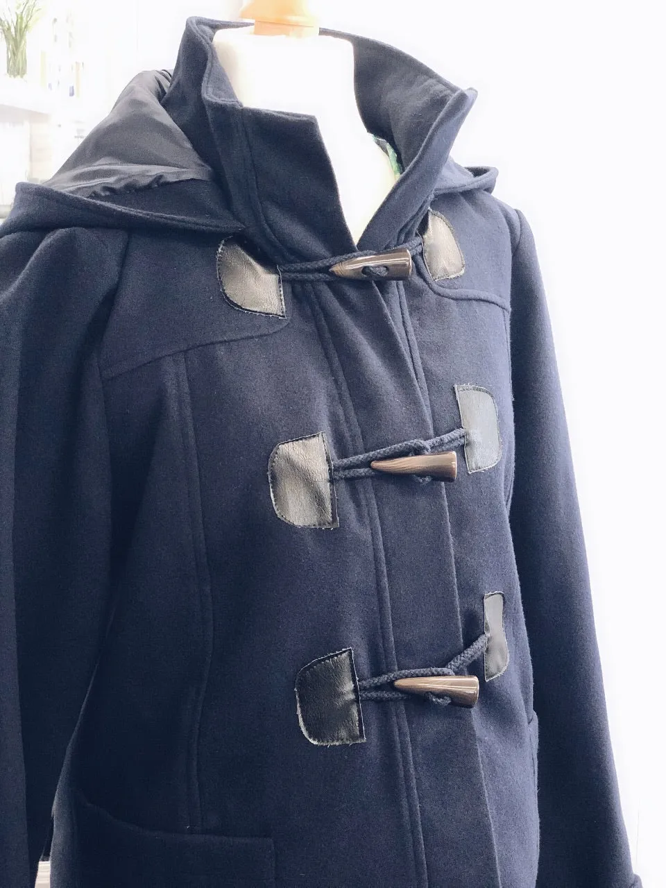 Fashionably Pregnant Maternity Duffle Coat - Navy Blue