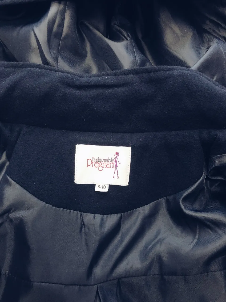 Fashionably Pregnant Maternity Duffle Coat - Navy Blue
