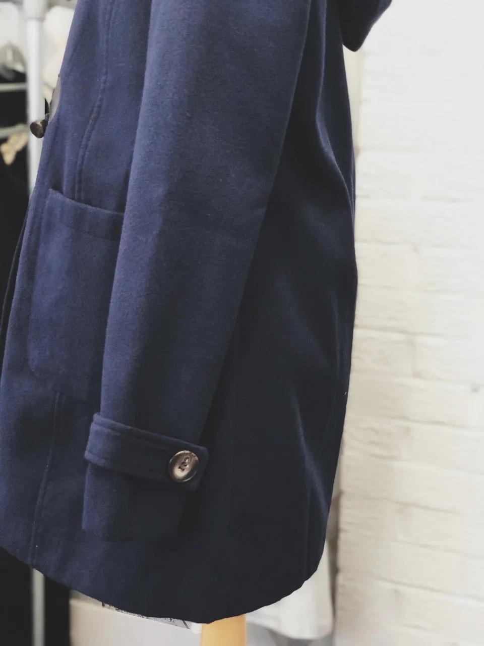 Fashionably Pregnant Maternity Duffle Coat - Navy Blue
