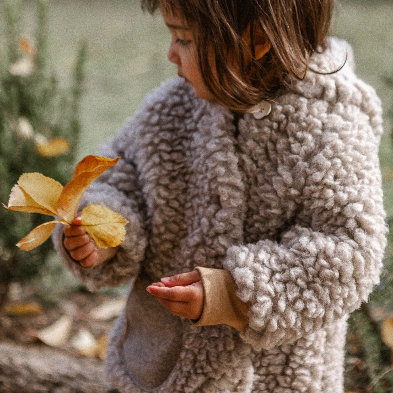 Plush Hooded Jacket - Wool/Tencel Teddy (1-8y)