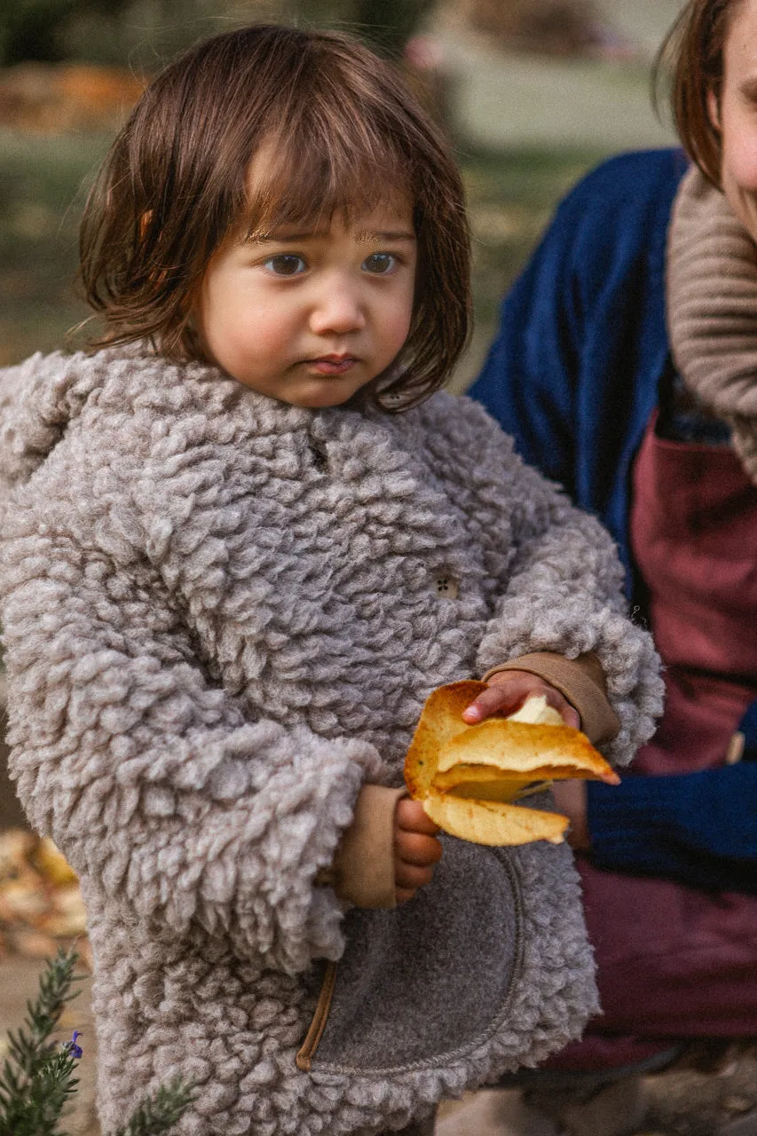 Plush Hooded Jacket - Wool/Tencel Teddy (1-8y)